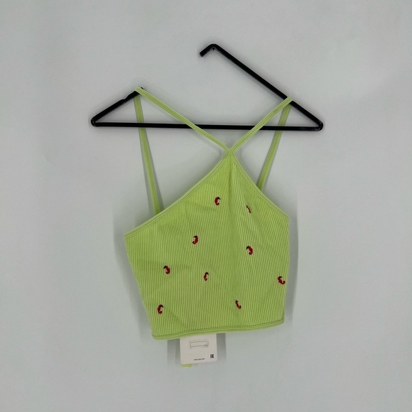 Zara Tops - Zara Asymmetrical Sea Horse Embroidered Strappy Halter Crop Top